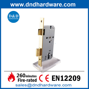 Gold Deadbolt Locks EN12209 Fire จัดอันดับ SS304 Polished Brass Bedroom Door Lock-DDML009 