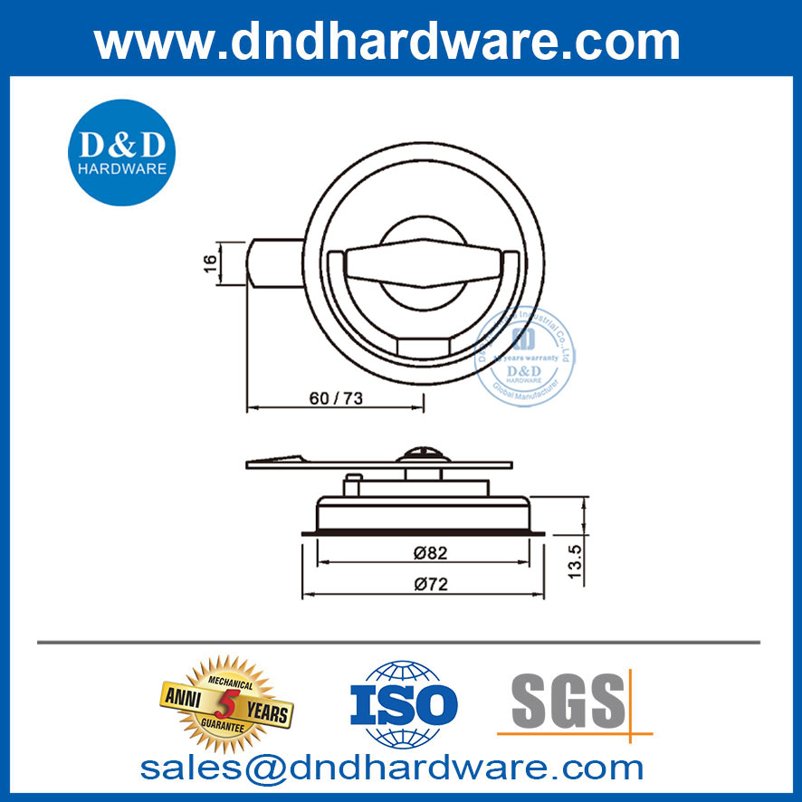 สแตนเลสสตีล 304 แผงโลหะผสมสังกะสีด้ามจับวงล้อไฟล็อค DDDA001