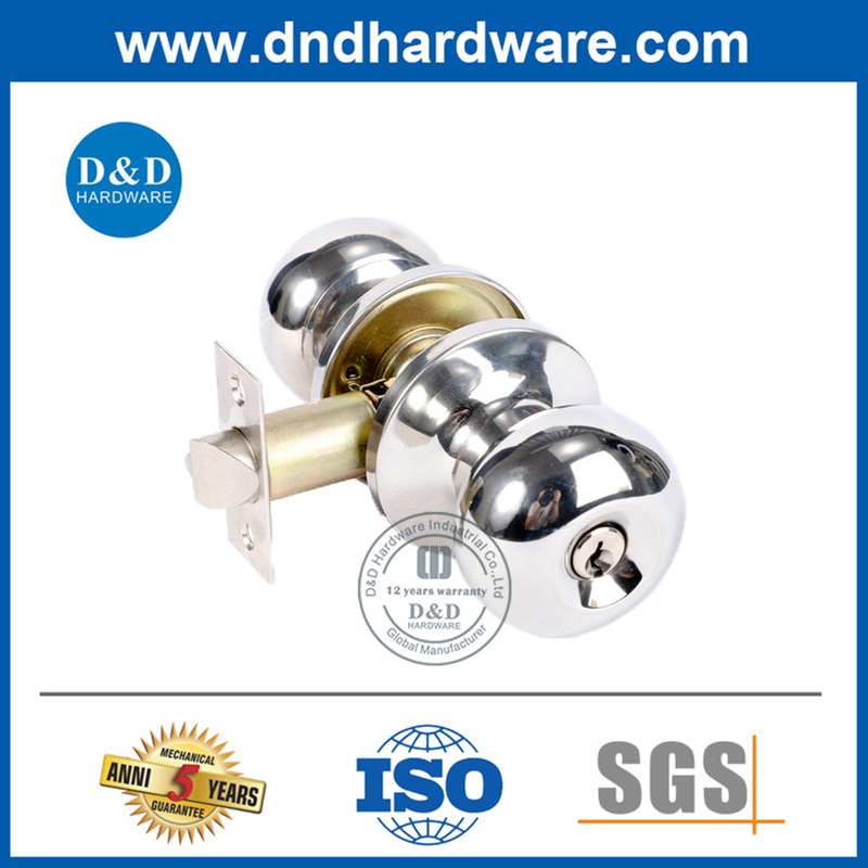 โปแลนด์ Chrome Zinc Alloy Door Lock Lock Set สำหรับประตูไม้ DDLK32