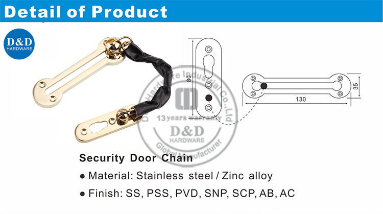 Portas de latão polonesa Chain-DDDG003