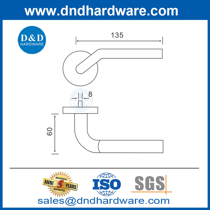 มือจับประตูสแตนเลสประตูภายในที่ดีที่สุดที่จับ DDTH015