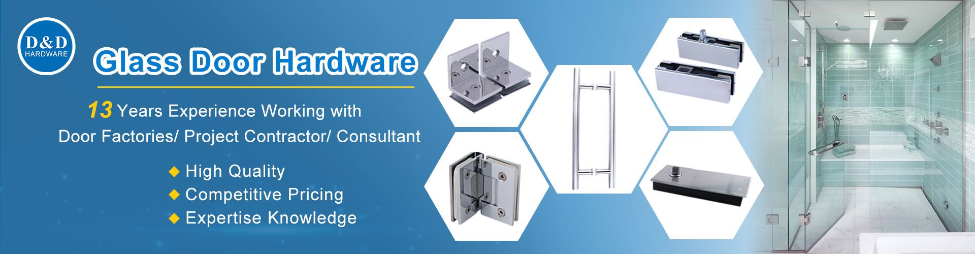 Hardware da porta de vidro