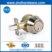 ทองเหลืองทองเหลืองสองข้างประตู Konb Deadbolt ใน Zinc Alloy-DDLK026