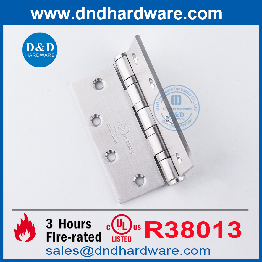 UL ระบุว่ามีไฟไหม้ความหนา 4.6 มม. บานพับประตูหนักบานพับ DDSS008-FR-5X4.5x4.6