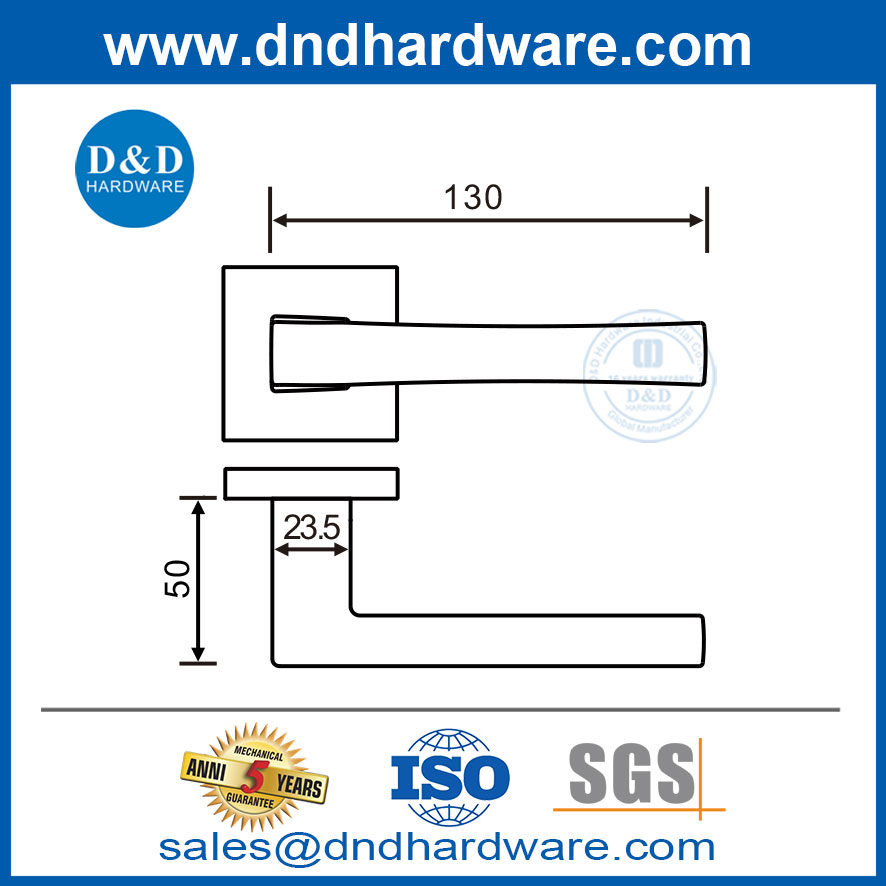 ประตูคันโยกมือจับภายในสแตนเลสสตีลประตูความปลอดภัยที่จับ DDSH059