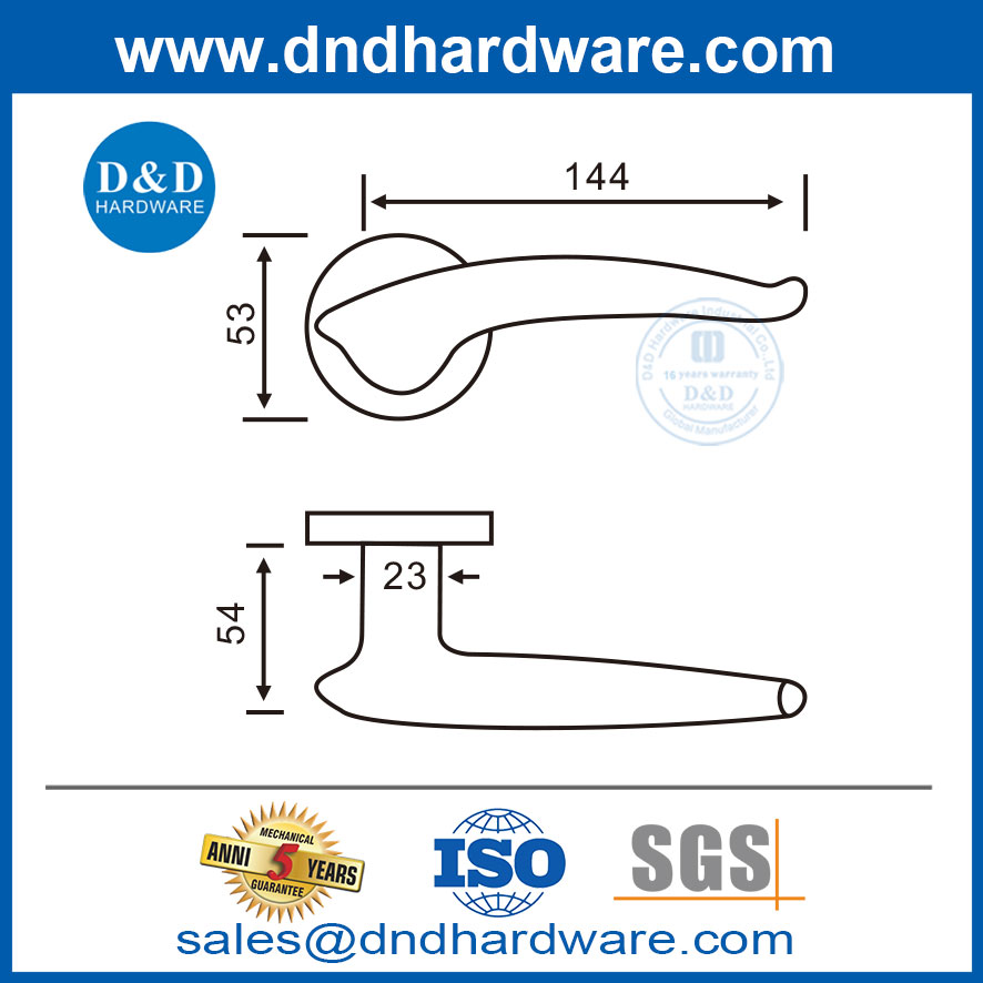 มือจับประตูร่วมสมัยสแตนเลสความเป็นส่วนตัว Passage Handles DDSH035
