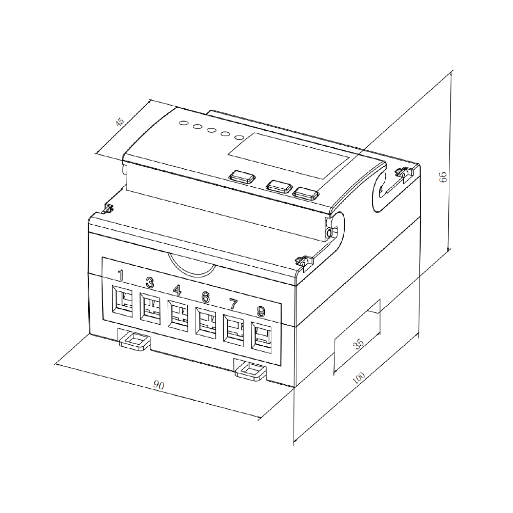 EM537CT 三相1.5A~Modbus~4费率