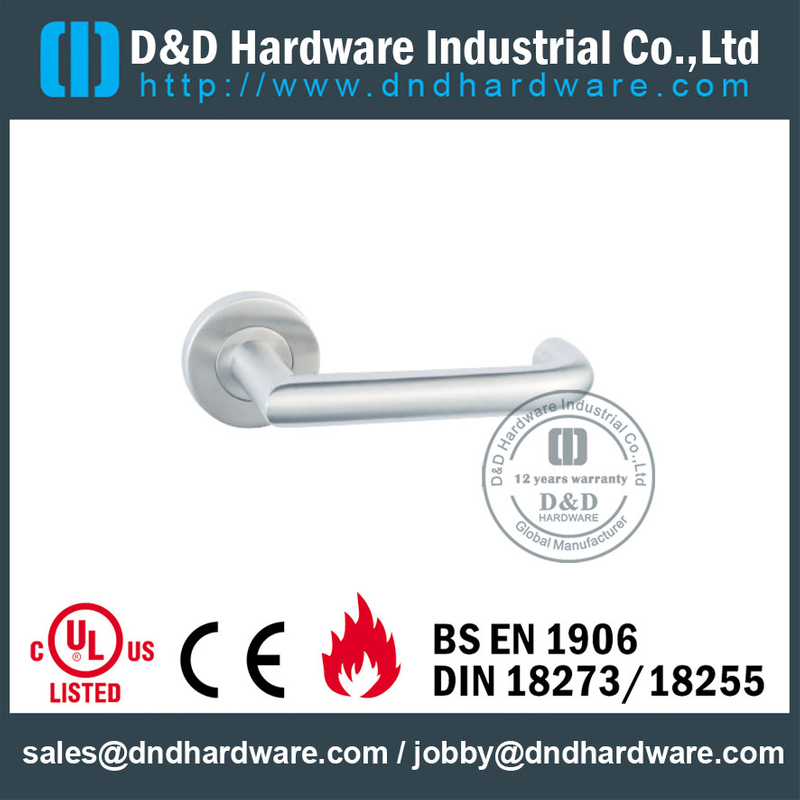 Punho de alavanca externa de aço inoxidável 316 com EN1906 para porta de Metal de segurança-DDTH018