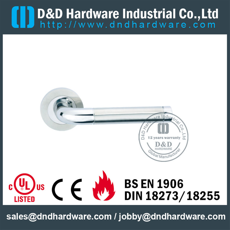 Stainless Steel 304 L Bentuk Tube Designer Lever Handle untuk Internal Hotel Doors-DDTH021