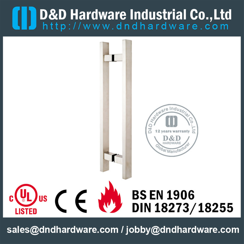 Grade 316 Pull Handle Square "T" Tingkat Double Sided untuk Glass Door-DDPH016