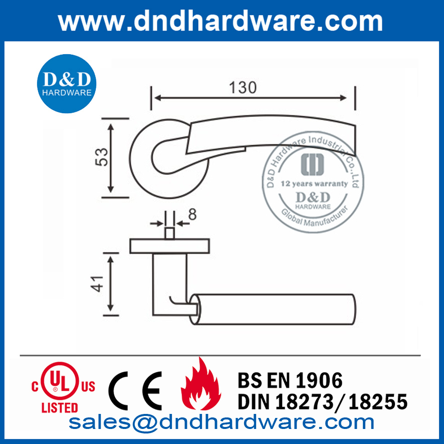 Tuas Pintu Mawar Bulat Stainless Steel Modern Terbaik-DDSH018