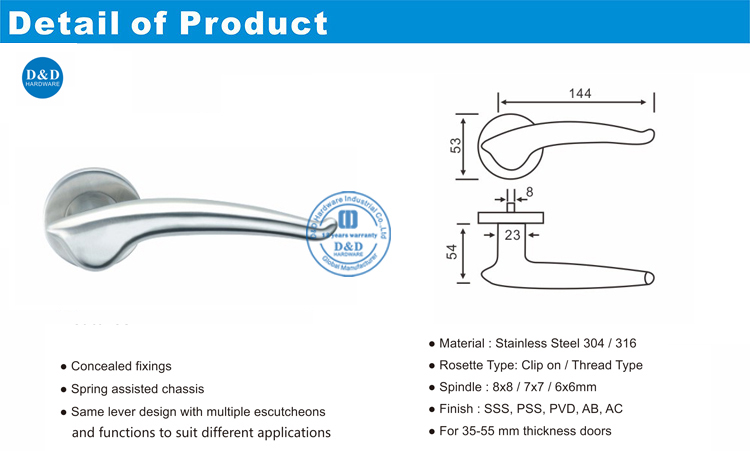 Tuas Pintu Handle-DDSH035-D & D Hardware