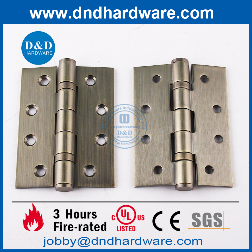 SS304 Bisagra de puerta resistente al fuego de latón antiguo para puerta de metal -DDSS001