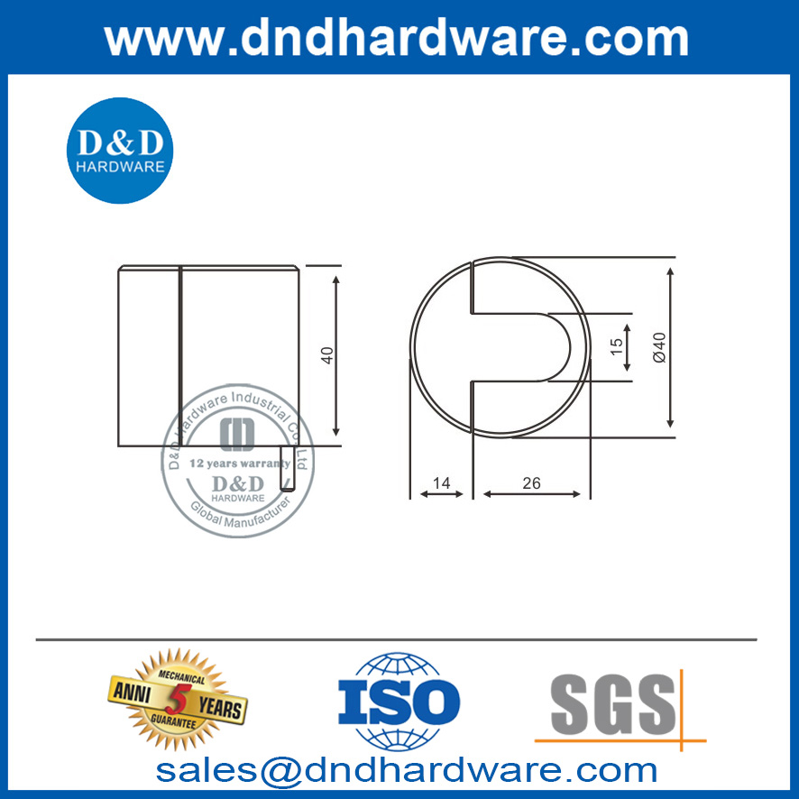Trava de porta de borracha pequena de aço inoxidável de segurança para House-DDDS012