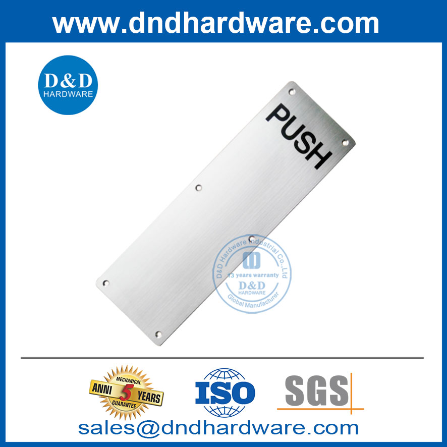 Placa de pressão de aço inoxidável de alta qualidade para porta de madeira externa-DDSP005