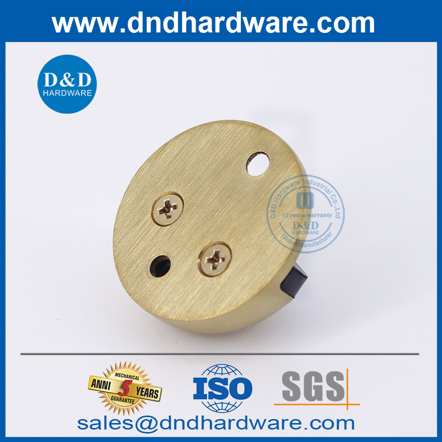 Moden Satin Brass Stainless Steel Floor ประตูโลหะหยุด DDDS001