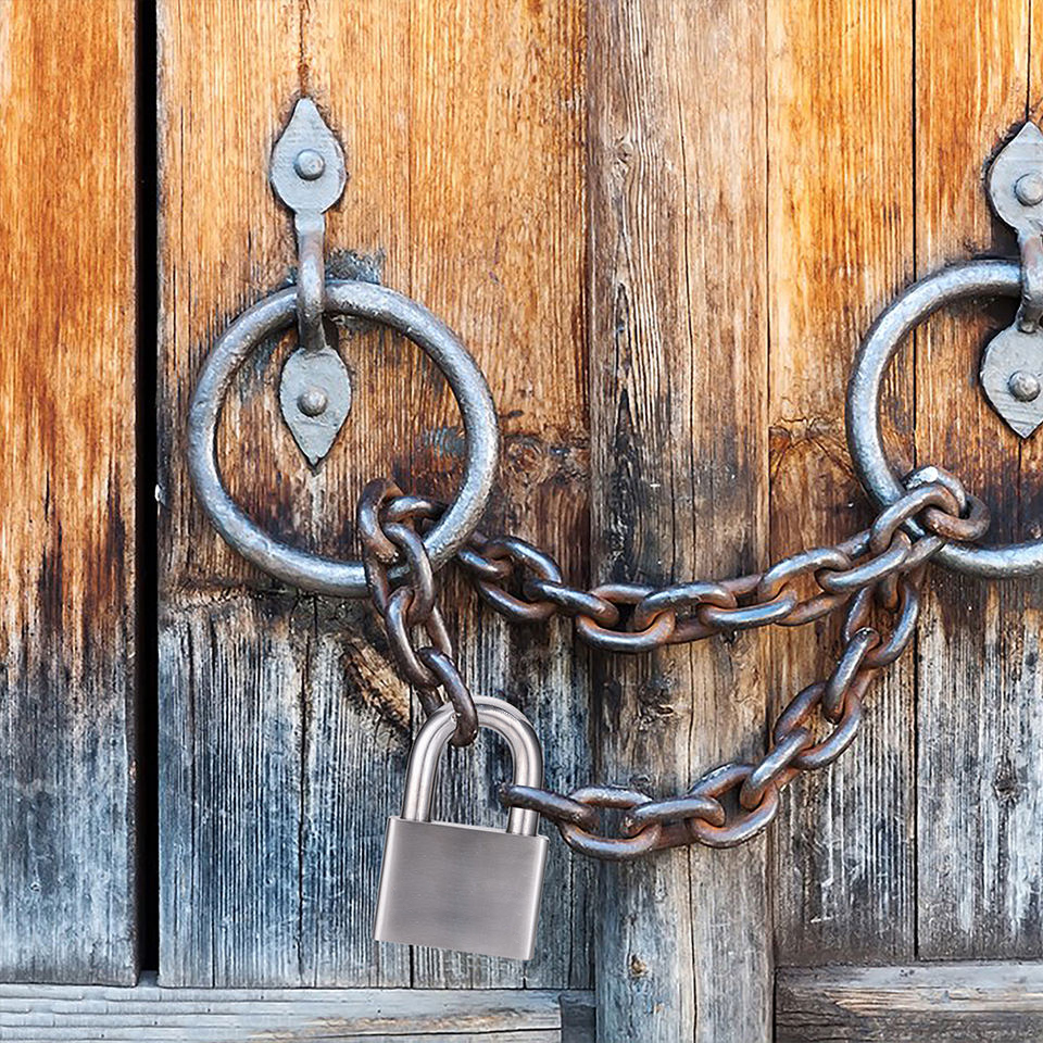 不锈钢锁顶部安全铜挂锁键合，不同的黄铜padlock-ddpl003