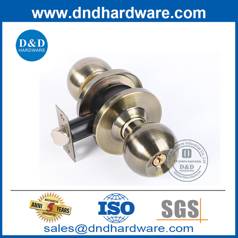 ชุดปุ่มล็อคประตูโลหะผสมทองเหลืองโบราณที่มีคีย์ DDLK060 ปกติ