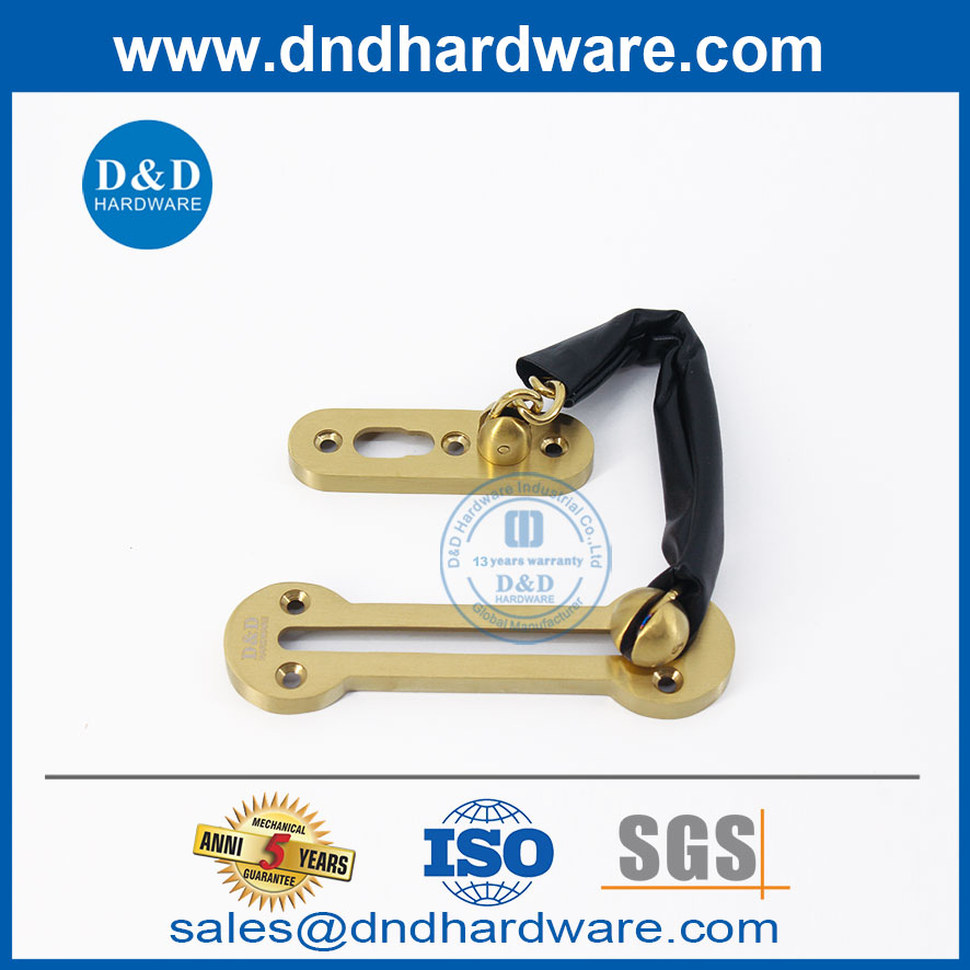 Sus304 Satin Brass Finish Moden Door Lock Chain-DDDG003