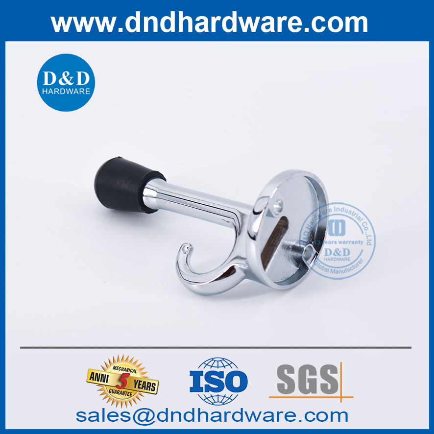 Alloy Alloy Polish Chrome Finish Finish Stopper พร้อม hook-DDDS020
