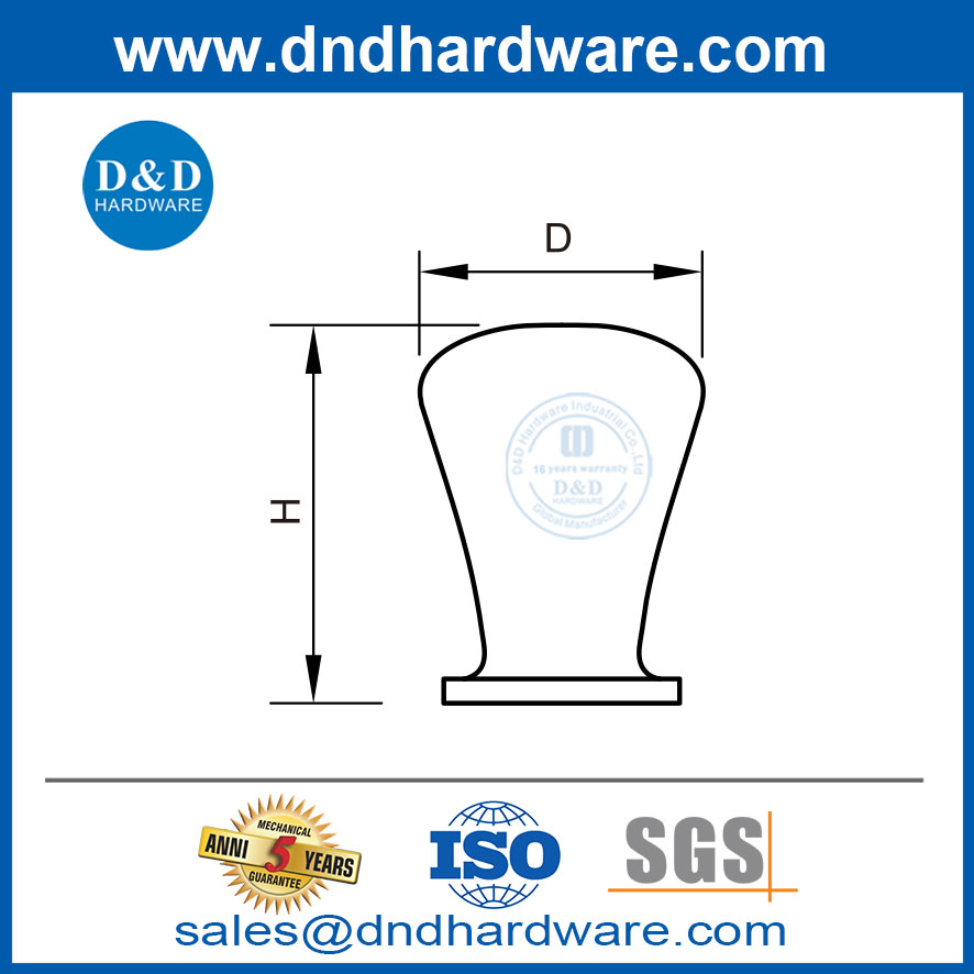 ด้ามฮาร์ดแวร์ลิ้นชักห้องนอนจัดการเฟอร์นิเจอร์ KNOB-DDFH045