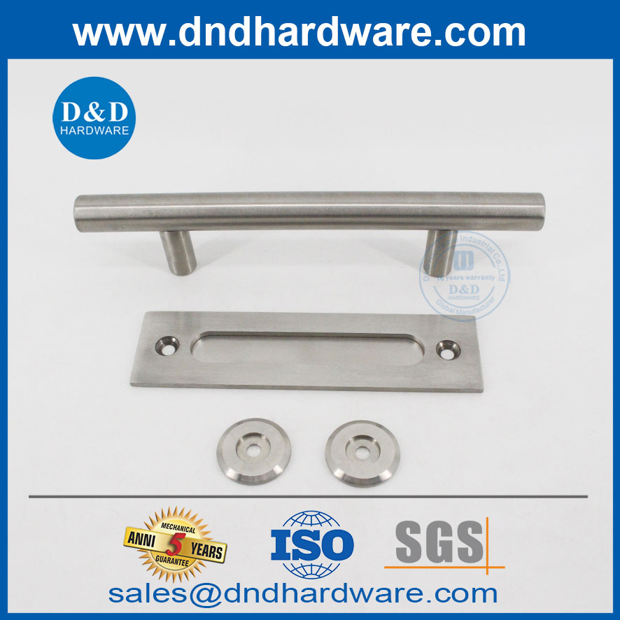 สแตนเลสสตีลประตูสองประตูยุ้งฉางฮาร์ดแวร์ฟลัลพล็อตด้ามจับ DDBD102
