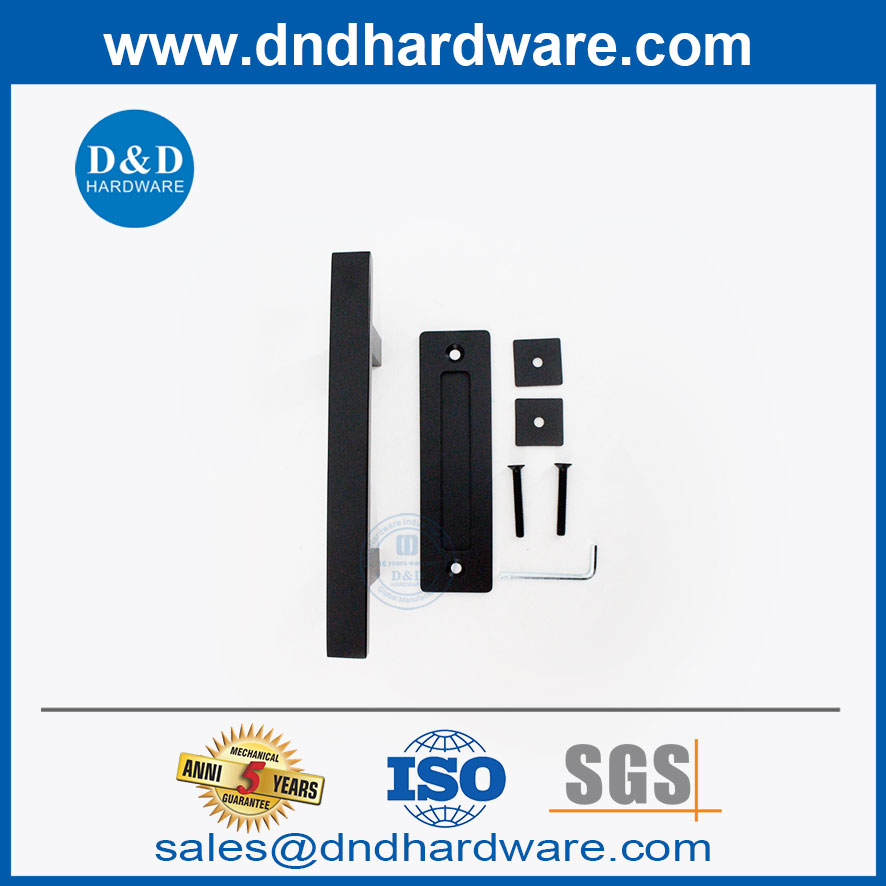 黑色重型钢滑动门把手谷仓门拉和冲洗硬件ddbd103