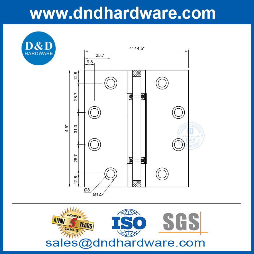 แบริ่งที่ซ่อนเร้นบานพับเต็มรูปแบบผู้ผลิต Spring Hinge-DDSS061