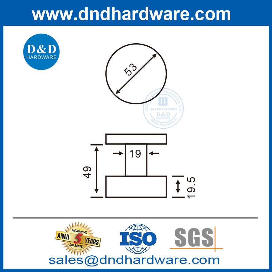 มือจับประตูบ้านสแตนเลสก้านด้านนอกประตูที่จับ DDSH039