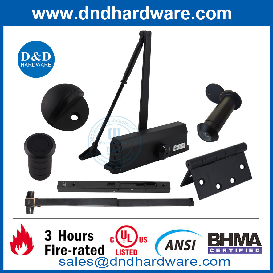UL Fire Resistance Dual Swing 150 องศาการควบคุมประตูใกล้โรงงาน Hardware DDDC054