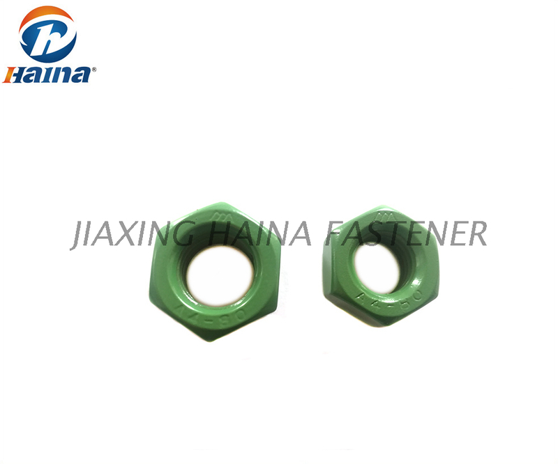 Tuerca hexagonal de acero inoxidable DIN934 verde Xylan 1070 con revestimiento de PTFE y teflón