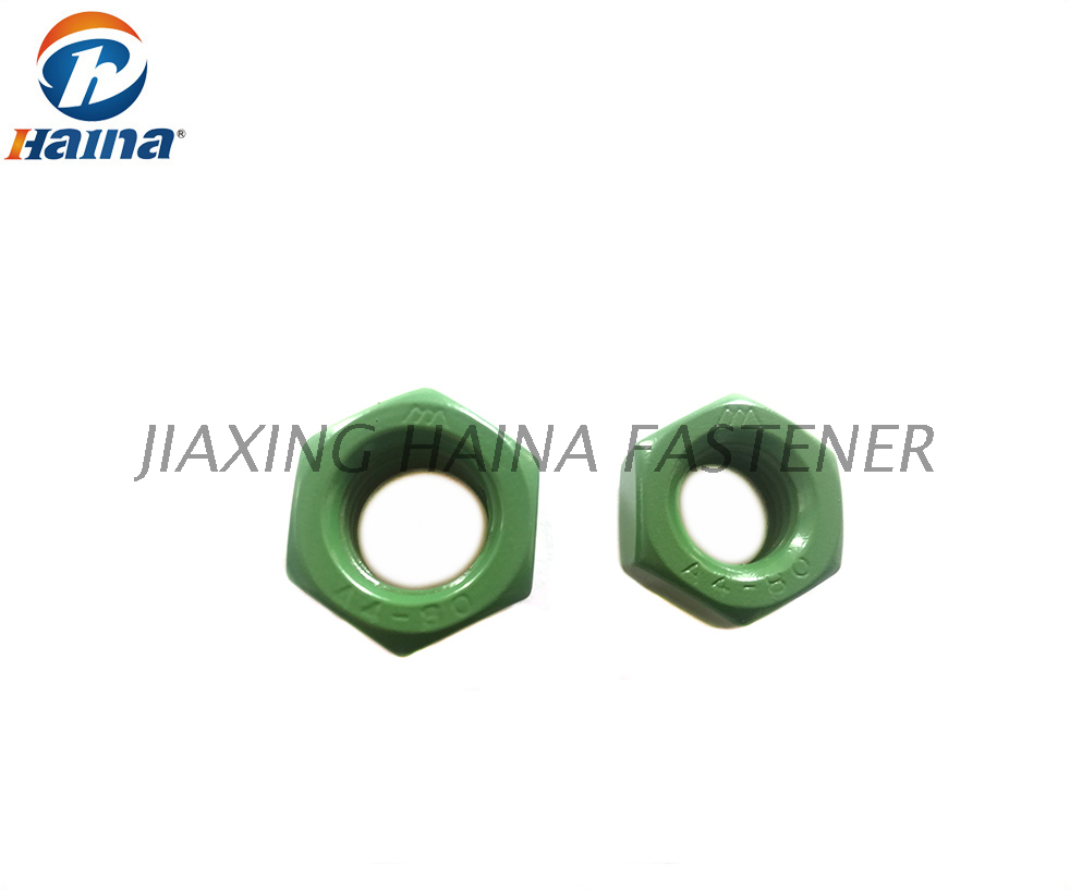 Écrou hexagonal en acier inoxydable vert DIN934 Xylan 1070 revêtu de téflon PTFE