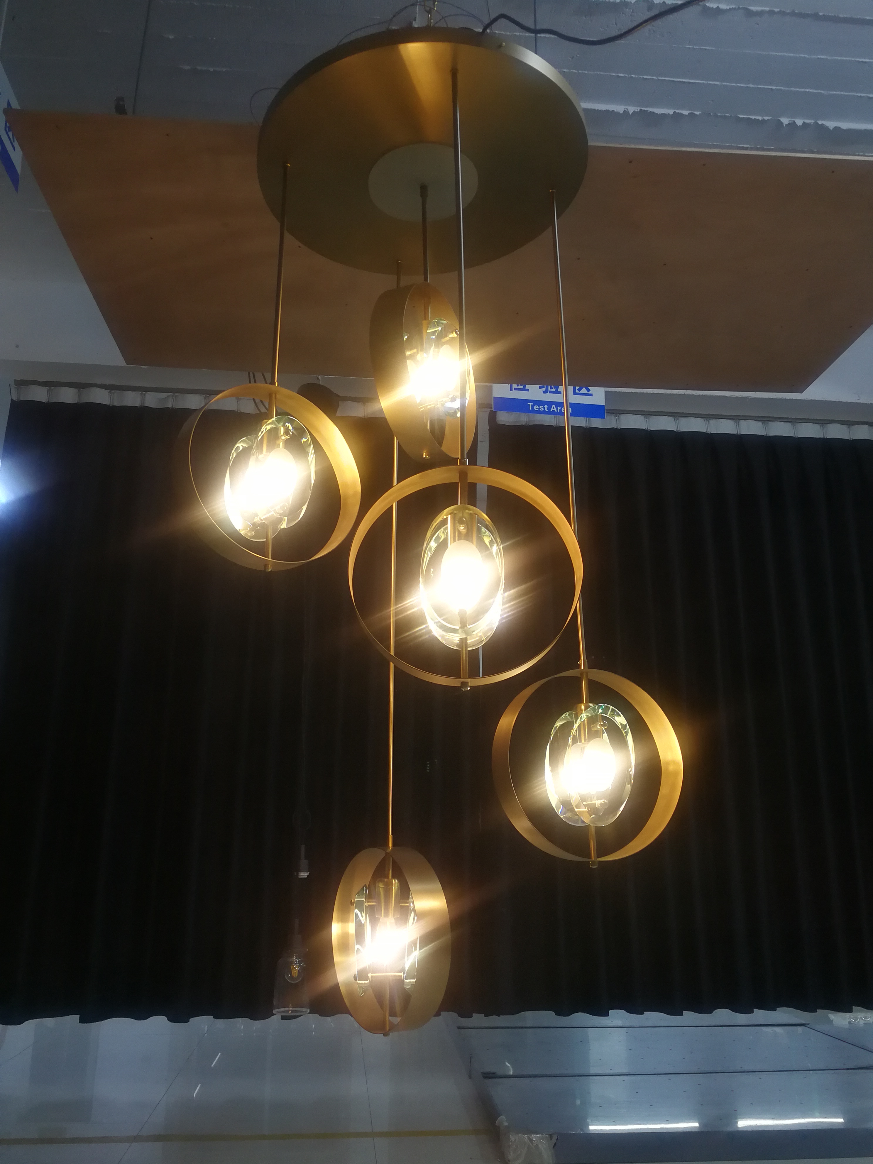 стеклянный потолочный светильник из нержавеющей стали для украшения отеля (KP06313)