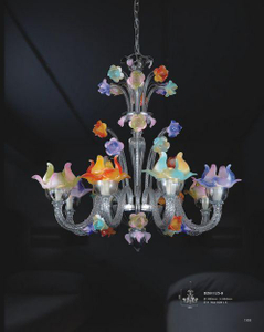 Lámpara de cristal colorida de Murano (81125-8)