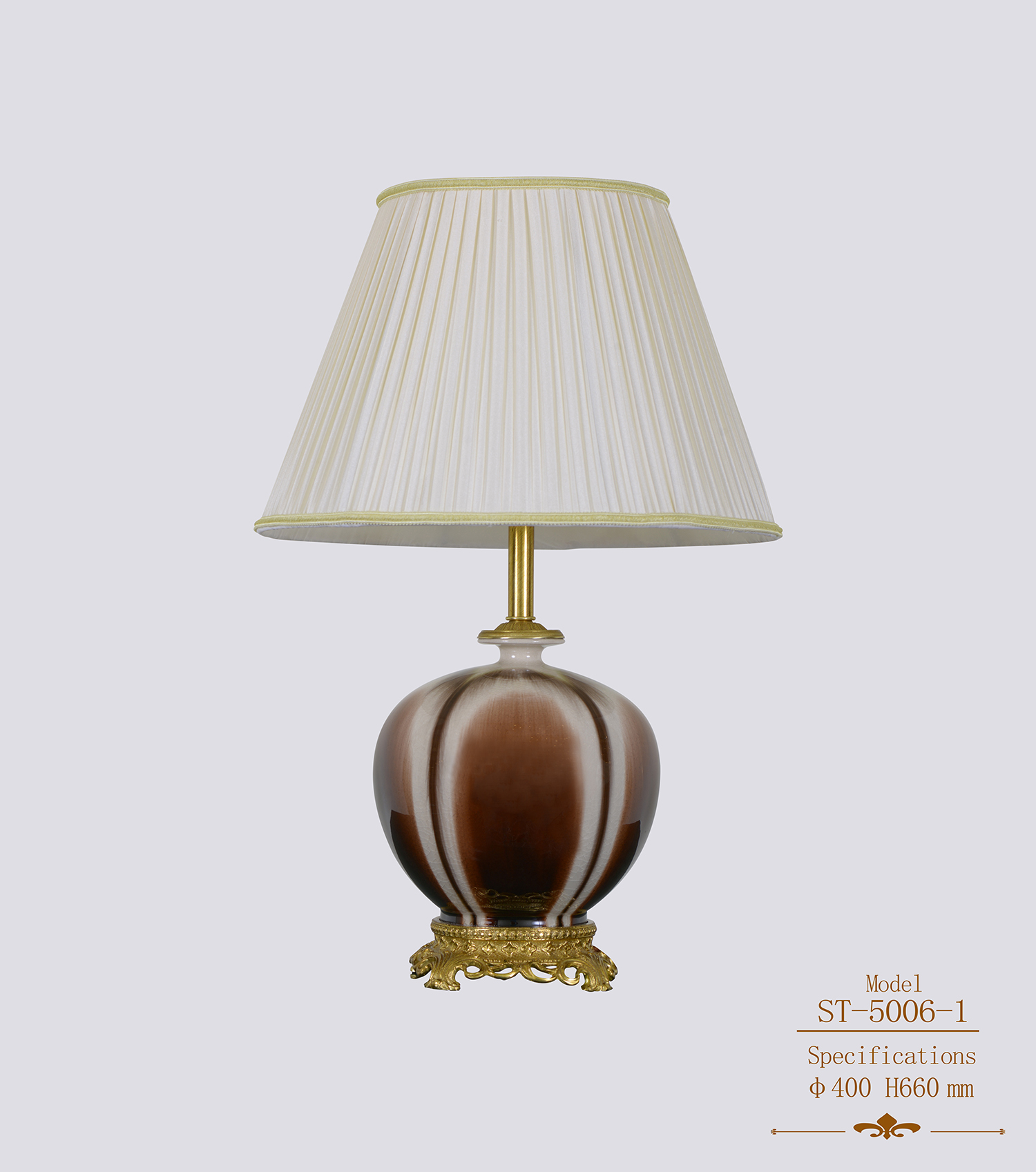 Гостиничный номер Декоративная керамическая латунная настольная лампа (ST-5006-1-A)