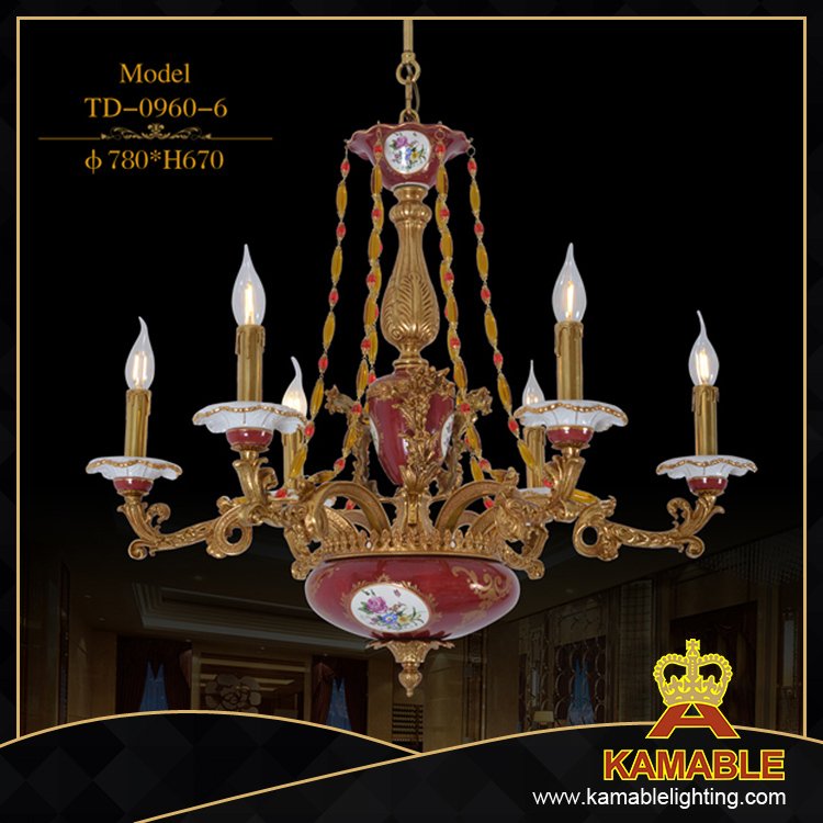 Классическая столовая красный декоративный подвесной светильник (TD-0960-10)