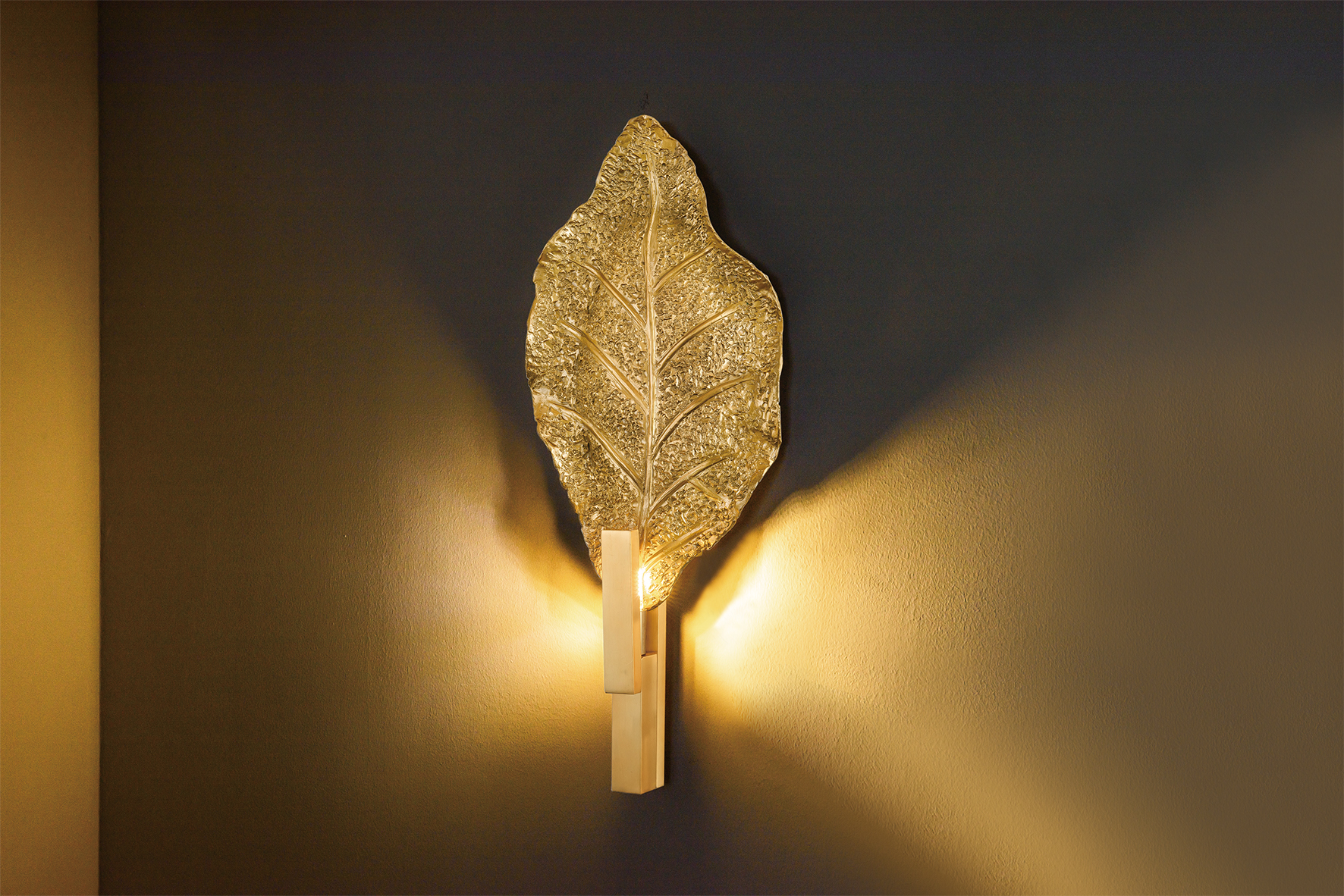 Настенный светильник украшения дома формы листа латуни (KAW18-089)
