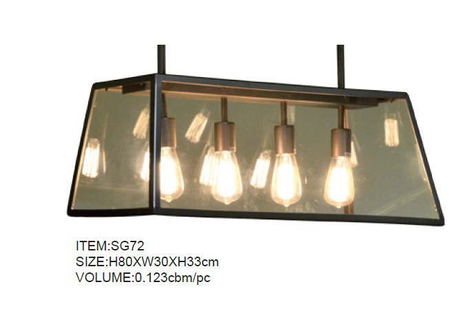 Стеклянная тень прозрачная декоративная промышленная подвесная лампа (SG72)