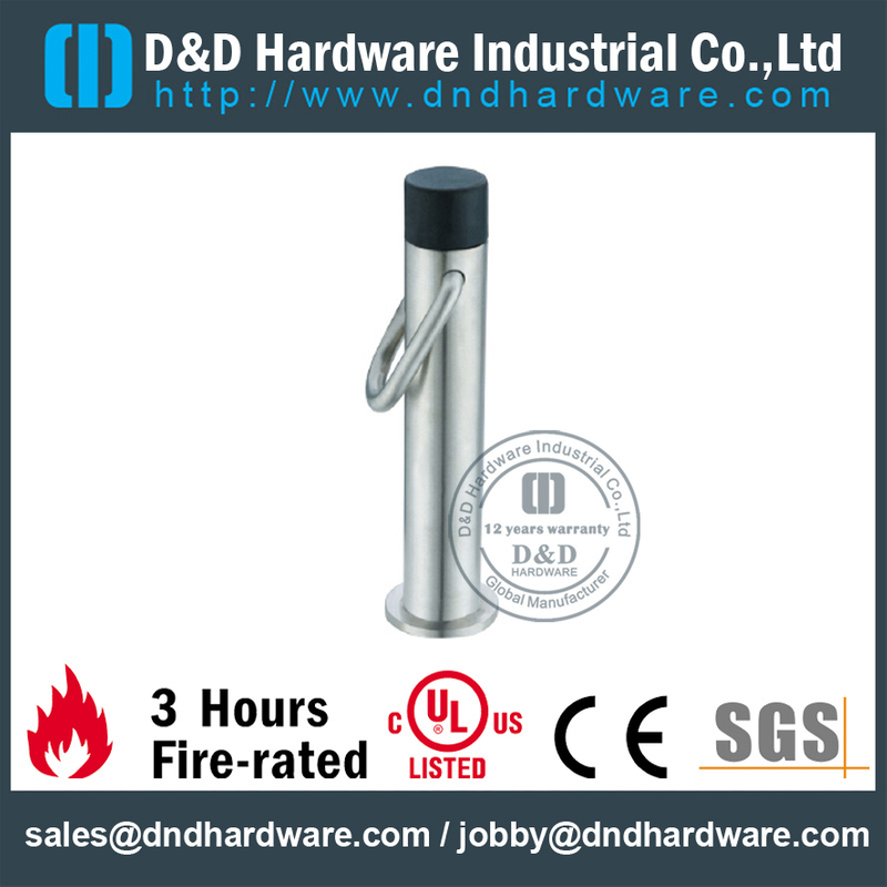Rolha de porta cilíndrica de aço inoxidável com anel de suspensão para porta comercial-DDDS057