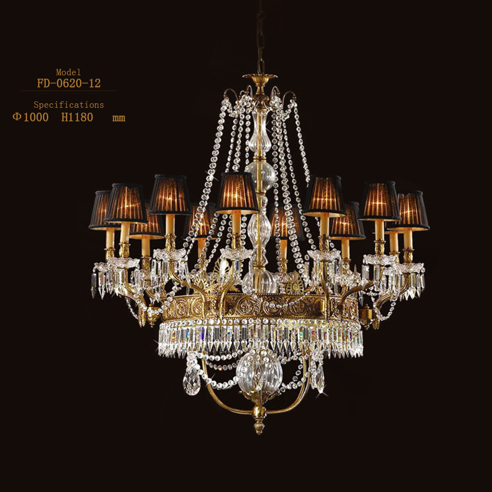 Лампа люстры Villa Calassical Antique Brystal с латунным покрытием (FD-0620-6)