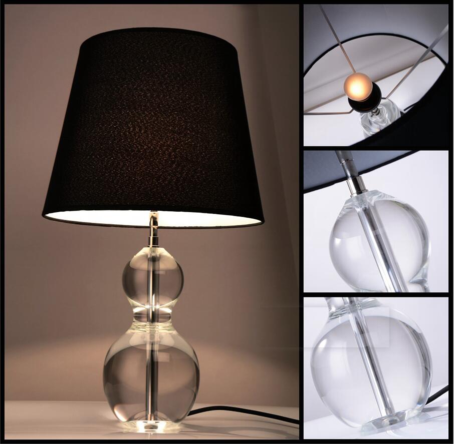 Настольная лампа черного цвета с прозрачным хрусталем (TL3082)