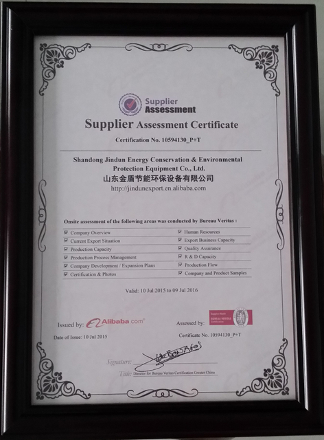 Certificate of BV, Shandong Jindun Equipment Co