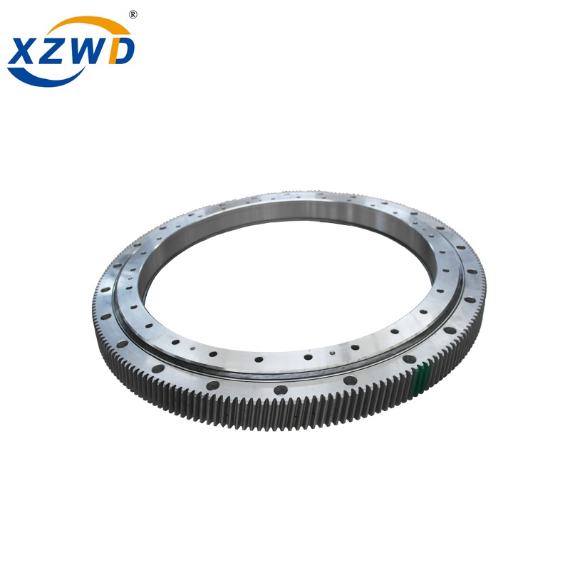 Rodamiento de anillo giratorio templado con cuatro dientes de bola de contacto de una hilera con engranaje externo para maquinaria pequeña