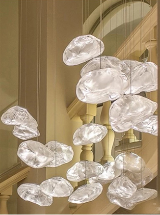 Освещение люстры лобби гостиницы декоративное элегантное стеклянное (9869P)