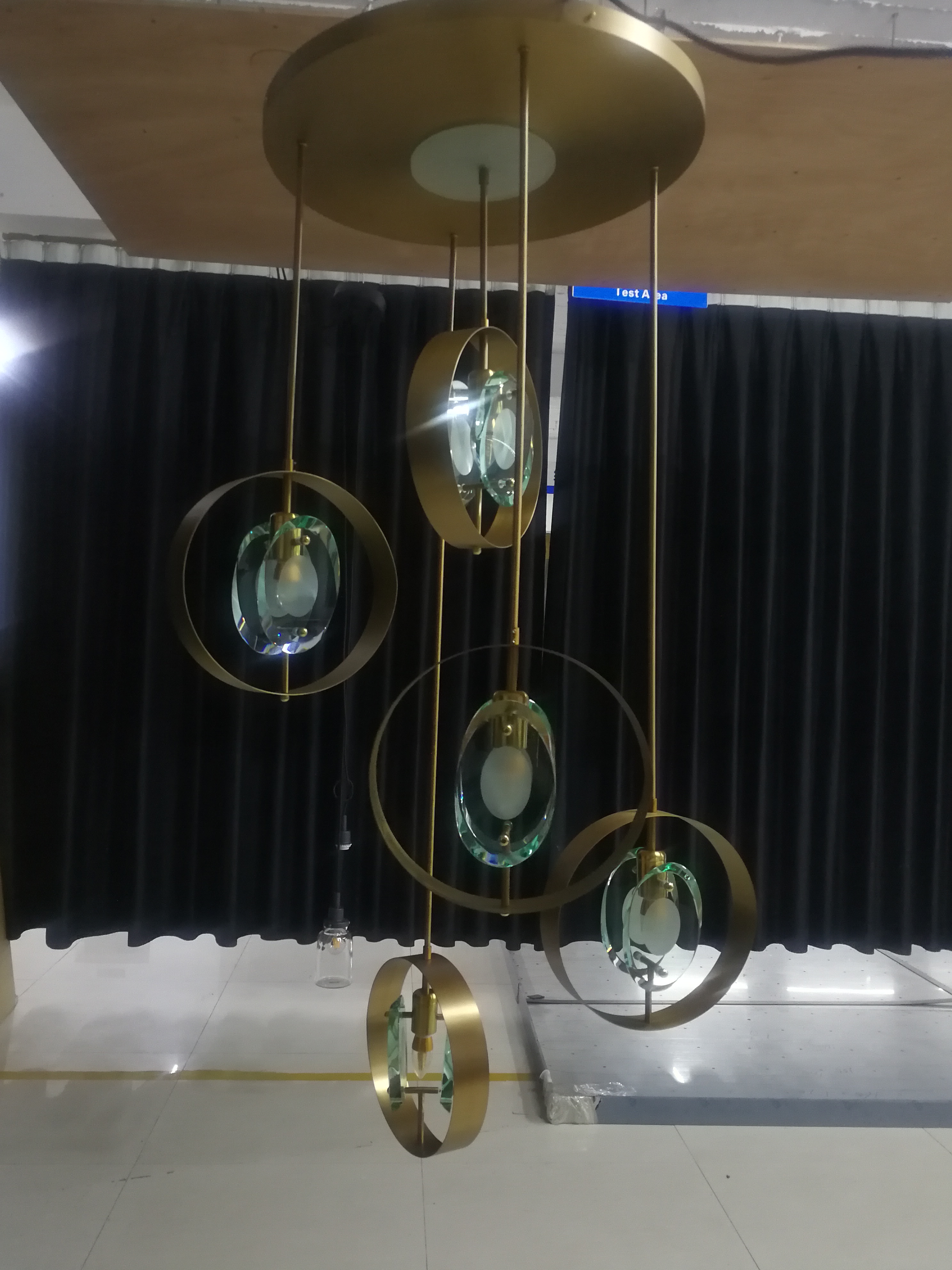 стеклянный потолочный светильник из нержавеющей стали для украшения отеля (KP06313)