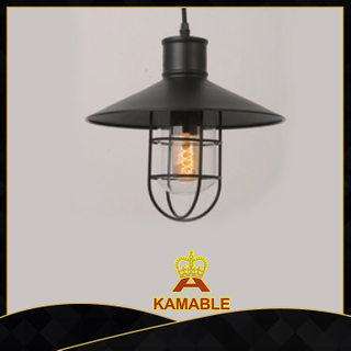 Домашние декоративные промышленные подвесные светильники из черной стали (UR2013)