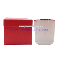 8oz glossy white glass candle jar/cup/holder with red gift box packing