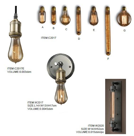 Старинное латунное домашнее декоративное промышленное подвесное освещение (C2017E)