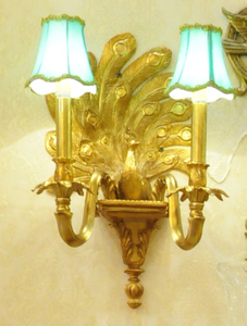 Iluminación de cobre amarillo decorativa de interior de la pared del estilo delicado (WB1385-2)