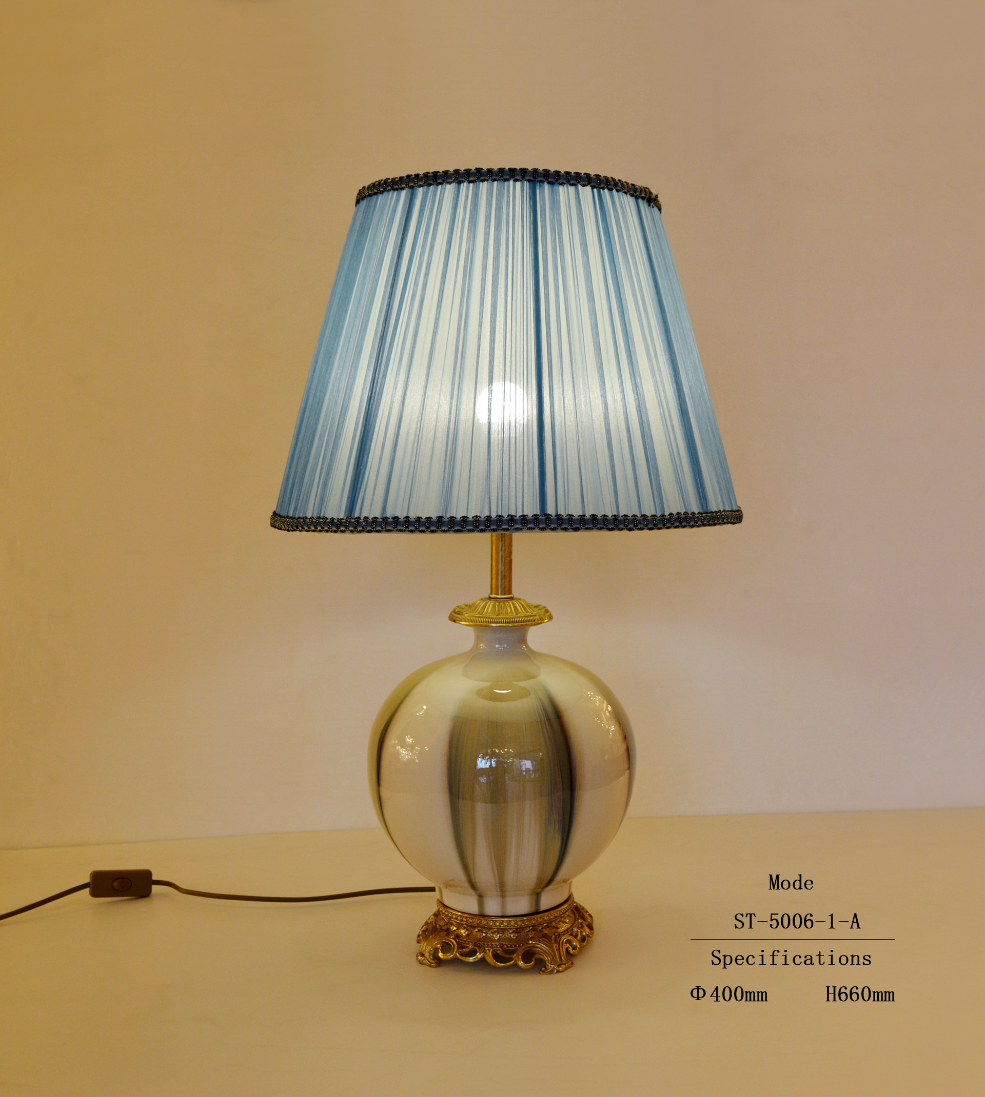 Гостиничный номер Декоративная керамическая латунная настольная лампа (ST-5006-1-A)